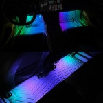 48 LED 자동차 인테리어 앰비언트 발 조명 USB 무선 원격 음악 앱 제어 자동 RGB 분위기 장식 램프 : 신직구삼호
