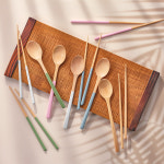 쥬베 파스텔 나무수저세트 옻칠 우드 숟가락 젓가락 예쁜 부부수저세트 : 주방리빙 하우메종