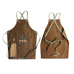 (로고 자수 각인) 빈티지 바리스타앞치마 / 카페 가드닝 가죽 공방 이니셜 로고 : 스티치버니