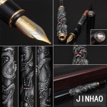 JINHAO 럭셔리 동부 드래곤 고대 실버 만년필 사무실 비즈니스 스쿨 쓰기 펜 : 반디OA