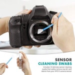 movo deluxe essentials dslr 카메라 클리닝 키트 10 aps-c 클리닝 면봉 센서 클리닝액 로켓 에어 블로어 렌즈 펜 소프트 브러시 소형... 