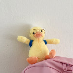 아이데이지 안경 쓴 오리 키링 귀여운 키홀더 열쇠고리 에어팟 가방고리 인형 : 아이데이지