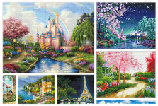 DIY 풍경 보석십자수 4050 꿈의궁전 : 소리나무