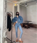 헬로PT 핏예쁜 투버튼 중청스키니 탄탄쫀쫀 9부 키작녀도 수선X 데일리청바지로 딱좋아 : SMALL BETTER