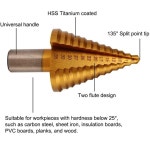 스텝드릴 홀컷터 세트비트 공구 스탭드릴 스텐용 다이아몬드 티타늄 스텝 드릴 비트 고속 강철 커터 5-35mm 13 단계 크기 콘 금속 구멍 코어... 