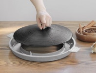 가마솥 솥뚜껑 고기구아판 30cm+기름받이 세트 주물 구이팬 세척용이 분리가능 : 트레이딩유