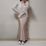 (샤틴/플레어) 페이브 머메이드 롱 스커트 3color 글로시 엘레강스 로맨틱 fave : 페이브FAVE