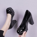 10CM 가보시 하이힐 통굽 키높이 베이직 스탈 G7211 : 올리니샵