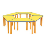 초등학교 돌봄교실 책상 안전 노랑 열린 학습대 H82-1 기본다리 : 키즈스마일7