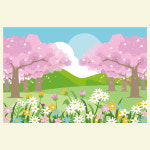 봄배경현수막 봄현수막 1500-1000mm : 펄럭배너