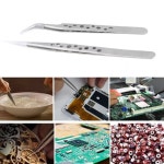 전문 전자 현장용 정전기 방지 곡선 직선 팁 정밀 스테인레스 집게 전화 수리 수공구 : 운이네샵