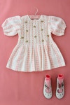 봉주르다이어리 23SS Strawberry vanilla jacquard smocked blouse : 리틀브루클린