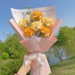 (동영상 강의) 카네이션 뜨개질 꽃다발 패키지 뜨개 꽃 코바늘 꽃뜨기 DIY 만들기 키트 : 허니잇템