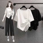 빅사이즈 라인 댄스복 상의 라운드넥 댄스티 연습복 H8165 : 댄스올라잇