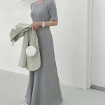 슬림핏 플레어 에이라인원피스 골지 미시원피스 맥시롱원피스 : 잰 스타일