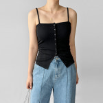 탱크탑 튜브탑 나시 스퀘어넥 나시탑 : 밀라그레이