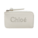 더팩토리 당일 [CHLOE] 23SS 끌로에 SENSE 센스 로고 샤이니 카프 스킨 지퍼 카드 지갑  크리스탈 화이트 (CHC23SP866I10 106) : 논현... 