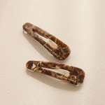 제이로렌 여성 프랑스 브라운 마블 삼각 포인트 패션 헤어 딱핀 : 제이로렌