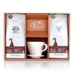 히코코 원두커피세트 16호 헤즐넛향 째즈 312g x 2개입 도자기 드립퍼(화이트) : 엠케이루비