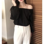 오버클래식 셀리 오프 블라우스 오프숄더 : 리니에