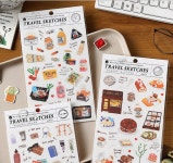 감성 다꾸 여행 스케치 시리즈 스티커 6종 : 수리즈홈