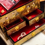 나전칠기 자개 공예 봉채함 외국인 선물 보석 상자 수제 3 골드 레이어 고급 대용량 스토 : 굳즈토어