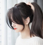 인모 슬림 긴 앞머리 2P 세트 옆머리 가발 자연스러운 연출 : 피플앤제이
