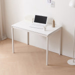 인테리어 데스크 사이드 테이블 다용도 원룸 사무실 공부방 서재 컴퓨터 PC 노트북 간이 넓은 선반 화이트 철제 스틸 다리 프레임 와이드 ㄷ자... 