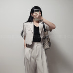 (크롭) 페이브 웨잇 하프 싱글자켓 3color 클래식 셋업 모던 하객룩 출근룩 fave : 페이브FAVE