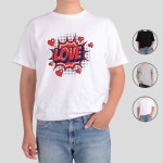 남여공용 팝아트 말풍선 유행어 러브 love 맞춤 디자인 반팔티 i3074 : 오모터스