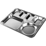 세신 스텐 업소용 관공서 군대 배식 식당 급식판 4찬 성인 식판 : 맘스키친