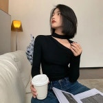 여성 신상 긴팔티 봄가을 섹시 이너 티셔츠 gh7zhuo45 : 한국명보 주식회사