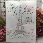 스텐실 도안 29x21cm A4 파리 타워 빌딩 DIY 레이어링 벽화 스크랩북 색칠 엠보싱 앨범 장식 템플릿 1 피스 : 42글로벌