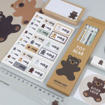 주문제작 문구 세트 선물 토이베어 브라운 A세트 한글24 어린이집 신학기 유치원 입학 : 디자인아지트