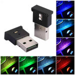 미니 USB RGB 7색 LED 엠비언트 라이트 2LED/자동차 차량무드등 풋등 조명 : 카포카