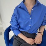 여성흰남방 코발트블루셔츠 3color : 데일리오룸