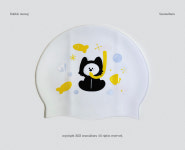 [하루스위밍 버블멍 수모] 옐로우 예쁜 제작 디자인 수영모 : 하루스위밍