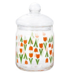 이시즈카 아델리아 레트로 튤립 유리 용기 소 홈카페 커피 설탕 조미료통 : 아기자기 스토어