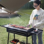 가정용 야외 바베큐 그릴 홈 BBQ 도구 용품 가벼운 경량 숯불 미니화로 불판 : 씬난다