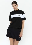 [DU - ] 면블럭 하프라운드 크롭 티셔츠 DD2WTS108M -2색 BLACK, WHITE : 어반에이트 골프패션
