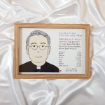 [문구변경가능] 캘리그라피 라인 드로잉 일러스트 캐리커처 액자 – 신부님 수녀님 영명축일 축하 캐리커처 그림 액자 선물 A4사이즈... 