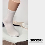 삭스리 고급 순면 골지 정장 신사 남자 흰 검정 고등학생 교복 양말 4+4 세트 : SOCKSRI