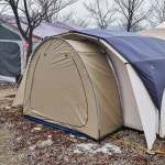 휴대용 쉘터텐트 A (카키베이지) 자전거 바이크 퀵보드 보관 캠핑 장박 짐보관 간이 창고 소형 텐트 : 세원비닐