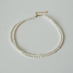 14k 골드필드 밥풀 담수진주 두줄 초커 목걸이 : 손수메이크