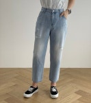 애드립 연청 멀티 밴딩 시원한 여름 청바지(m1장가능) : 스와니제이