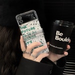 잉크 메시지 갤럭시 z플립 4 투명 케이스 지플립 3 4 커버 영어 텍스트 : 봄날297