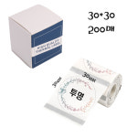 비앤에스 미니 라벨 프린터 M110전용라벨지  WY-3030-200HA  / 30mm x 30mm x 200장 투명원형 라벨지 : Beoss