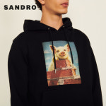산드로 sandro 봄 여름 남성 농장 시리즈 유행 흑돼지 프린트 스웨터 SHPSW00 : 타오바오 스토어