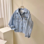 [J0775] 데일리수잔 베이직 캔톤버튼 루즈핏 데님 자켓 : 데일리수잔