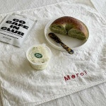 순면 소창 행주 자수 가전덮개 키친크로스 3매, 5매 세트 (파우치 포함) : 룸앤코튼